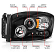 111209 Driver and Passenger Side Halogen Headlight, With bulb(s), Clear Lens, Black Interior, Halo Projector Series