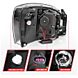 111209 Driver and Passenger Side Halogen Headlight, With bulb(s), Clear Lens, Black Interior, Halo Projector Series
