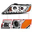 111249 Driver and Passenger Side Halogen Headlight, With bulb(s), Clear Lens, Chrome Interior, Halo Projector Series