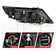 111249 Driver and Passenger Side Halogen Headlight, With bulb(s), Clear Lens, Chrome Interior, Halo Projector Series