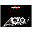111249 Driver and Passenger Side Halogen Headlight, With bulb(s), Clear Lens, Chrome Interior, Halo Projector Series