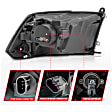 111270 Driver and Passenger Side Halogen Headlight, With bulb(s), Clear Lens, Black Interior, U-Bar Projector Series