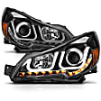 111285 Driver and Passenger Side Halogen Headlight, With bulb(s), Clear Lens, Black Interior, U-Bar Projector Series