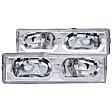 111300 Driver and Passenger Side Halogen Headlight, With bulb(s), Clear Lens, Chrome Interior, Crystal Series