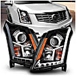 2010 Cadillac SRX - Driver and Passenger Side Halogen Headlight, With bulb(s), With Plank Style Design; Does Not Fit Models With Factory Hid Bulbs, Clear Lens, Black Interior, Projector Series