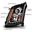 2010 Cadillac SRX - Driver and Passenger Side Halogen Headlight, With bulb(s), With Plank Style Design; Does Not Fit Models With Factory Hid Bulbs, Clear Lens, Black Interior, Projector Series