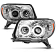 2007 Toyota 4Runner - Driver and Passenger Side Halogen Headlight, Without bulb(s), With U-Bar; Does Not Include Bulbs, Clear Lens, Chrome Interior, Halo Projector Series