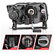 2015 Jeep Grand Cherokee - Driver and Passenger Side Halogen Headlight, With bulb(s), With Plank Style Design; Does Not Fit Models With Factory Hid Bulbs, Clear Lens, Black Interior, Projector Series