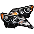 111332 Driver and Passenger Side Halogen Headlight, With bulb(s), Clear Lens, Black Interior, U-Bar Projector Series