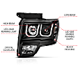 111351 Driver and Passenger Side Headlight, Without bulb(s), HID/Xenon - Clear Lens Black Interior, Projector, CCFL U-Bar Halo