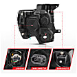 111351 Driver and Passenger Side Headlight, Without bulb(s), HID/Xenon - Clear Lens Black Interior, Projector, CCFL U-Bar Halo