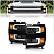 111363 Driver and Passenger Side Halogen Headlight, With bulb(s), Clear Lens, Black Interior, Projector Series