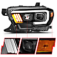 111377 Driver and Passenger Side Halogen Headlight, With bulb(s), Clear Lens, Black Interior, Projector Series