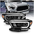 111379 Driver and Passenger Side Halogen Headlight, With bulb(s), Clear Lens, Black Interior, Projector Series