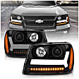 111390 Driver and Passenger Side Halogen Headlight, With bulb(s), Clear Lens, Black Interior, Projector Series