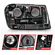 111391 Driver and Passenger Side Halogen Headlight, With bulb(s), Clear Lens, Chrome Interior, Projector Series
