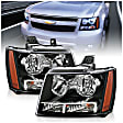 111392 Driver and Passenger Side Halogen Headlight, With bulb(s), Clear Lens, Crystal Series