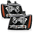 111392 Driver and Passenger Side Halogen Headlight, With bulb(s), Clear Lens, Crystal Series