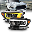 111397 Driver and Passenger Side Halogen Headlight, With bulb(s), Clear Lens, Projector Series