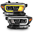 111397 Driver and Passenger Side Halogen Headlight, With bulb(s), Clear Lens, Projector Series