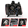 111403 Driver and Passenger Side Halogen Headlight, With bulb(s), Clear Lens, Chrome Interior, Projector Series