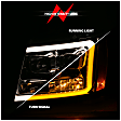111403 Driver and Passenger Side Halogen Headlight, With bulb(s), Clear Lens, Chrome Interior, Projector Series