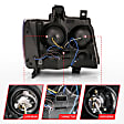 111403 Driver and Passenger Side Halogen Headlight, With bulb(s), Clear Lens, Chrome Interior, Projector Series