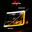 111403 Driver and Passenger Side Halogen Headlight, With bulb(s), Clear Lens, Chrome Interior, Projector Series