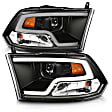 111404 Driver and Passenger Side Halogen Headlight, With bulb(s), Clear Lens, Chrome Interior, Projector Series