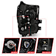 111407 Driver and Passenger Side Halogen Headlight, With bulb(s), Clear Lens, Chrome Interior, Projector Series