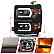 111412 Driver and Passenger Side Halogen Headlight, With bulb(s), Clear Lens, Black Interior, Projector Series