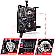 111412 Driver and Passenger Side Halogen Headlight, With bulb(s), Clear Lens, Black Interior, Projector Series