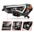 111416 Driver and Passenger Side Halogen Headlight, With bulb(s), Clear Lens, Black Interior, Projector Series