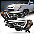 111416 Driver and Passenger Side Halogen Headlight, With bulb(s), Clear Lens, Black Interior, Projector Series
