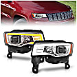111419 Driver and Passenger Side Halogen/LED Headlight, With bulb(s), Clear Lens, Black Interior, Projector Series