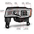 111419 Driver and Passenger Side Halogen/LED Headlight, With bulb(s), Clear Lens, Black Interior, Projector Series