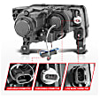 111419 Driver and Passenger Side Halogen/LED Headlight, With bulb(s), Clear Lens, Black Interior, Projector Series