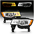 111419 Driver and Passenger Side Halogen/LED Headlight, With bulb(s), Clear Lens, Black Interior, Projector Series