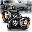 111425 Driver and Passenger Side Halogen Headlight, With bulb(s), Clear Lens, Black Interior, Crystal Series