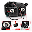 111425 Driver and Passenger Side Halogen Headlight, With bulb(s), Clear Lens, Black Interior, Crystal Series