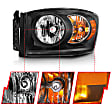 111427 Driver and Passenger Side Halogen Headlight, With bulb(s), Clear Lens, Black Interior, Crystal Series