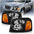 111429 Driver and Passenger Side Halogen Headlight, With bulb(s), Clear Lens, Black Interior, Crystal Series