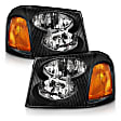 111429 Driver and Passenger Side Halogen Headlight, With bulb(s), Clear Lens, Black Interior, Crystal Series