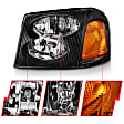 111429 Driver and Passenger Side Halogen Headlight, With bulb(s), Clear Lens, Black Interior, Crystal Series