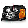 111429 Driver and Passenger Side Halogen Headlight, With bulb(s), Clear Lens, Black Interior, Crystal Series