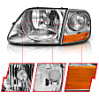 111438 Driver and Passenger Side Halogen Headlight, With bulb(s), Clear Lens, Chrome Interior, Crystal Series