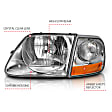 111438 Driver and Passenger Side Halogen Headlight, With bulb(s), Clear Lens, Chrome Interior, Crystal Series