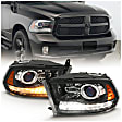 111439 Driver and Passenger Side Halogen Headlight, With bulb(s), Clear Lens, Black Interior, Projector Series