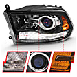 111439 Driver and Passenger Side Halogen Headlight, With bulb(s), Clear Lens, Black Interior, Projector Series