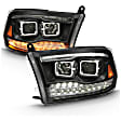 111441 Driver and Passenger Side Halogen Headlight, With bulb(s), Clear Lens, Black Interior, Projector Series